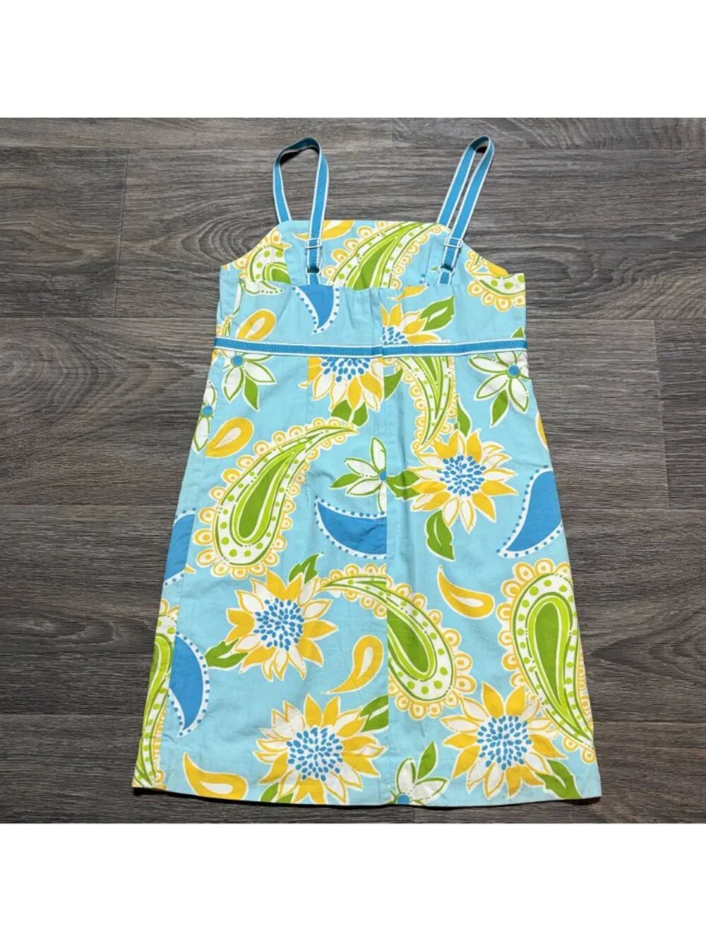 Lilly Pulitzer White Label Sunflowers Paisley Sundress Girls 8 VTG Resortwear